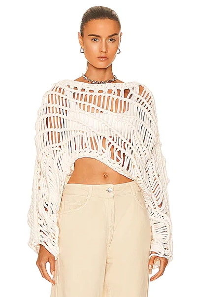 Shop Aisling Camps Ripple Macrame Pullover In Ivory