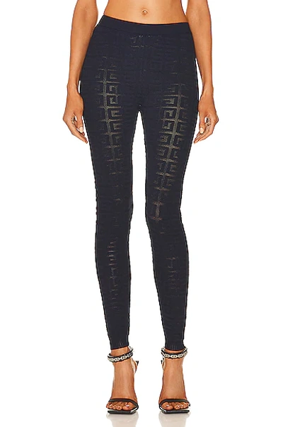 Shop Givenchy Lace Monogram Stretch Legging In Navy