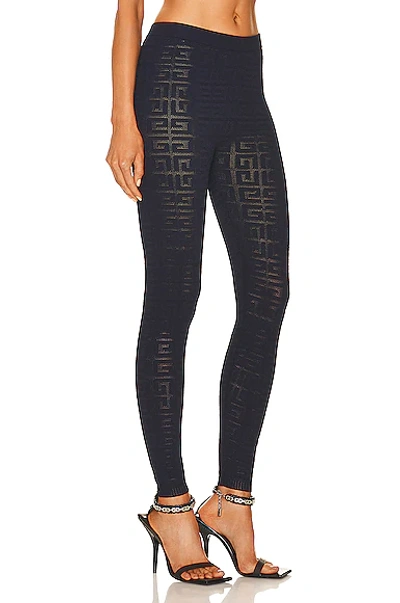 Shop Givenchy Lace Monogram Stretch Legging In Navy
