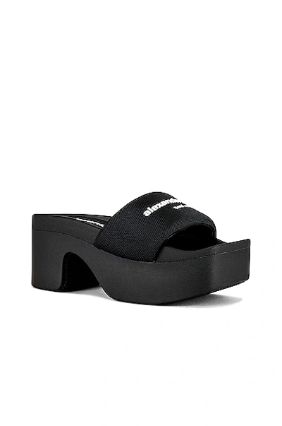 Alexander Wang 85mm Aw Padded Nylon Platform Slides In Black