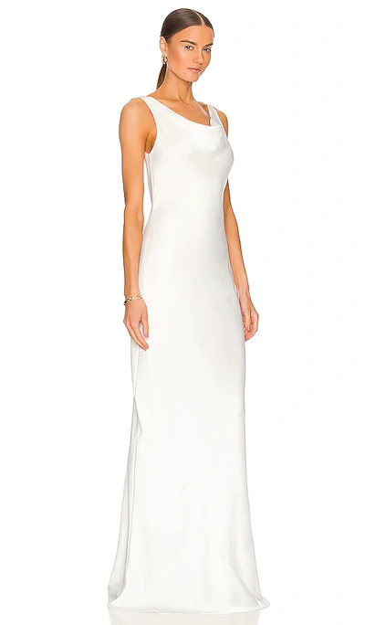 Norma Kamali Maria Satin Gown In White