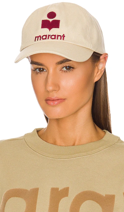 Isabel Marant Tyrony Logo Embroidered Cotton Cap In Powder | ModeSens