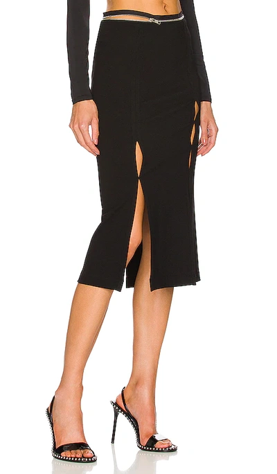 Shop Helmut Lang Slit Skirt In Black
