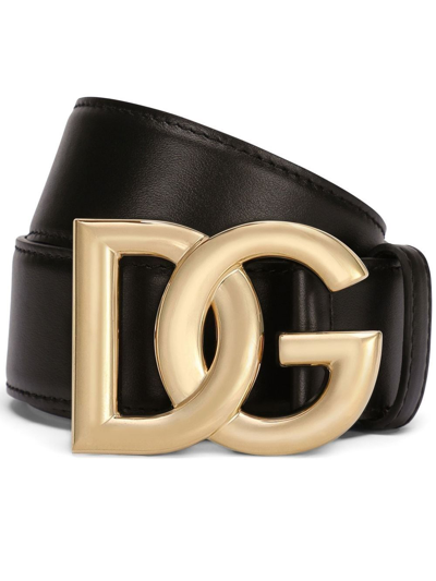 Shop Dolce & Gabbana Cintura Logo In Black