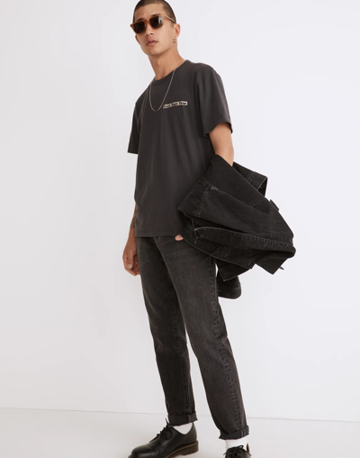 Madewell Garment-dyed Allday Crewneck Tee In Black Coal