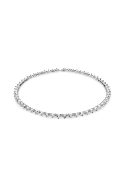 Shop Swarovski Ortyx Triangle Necklace In Silver