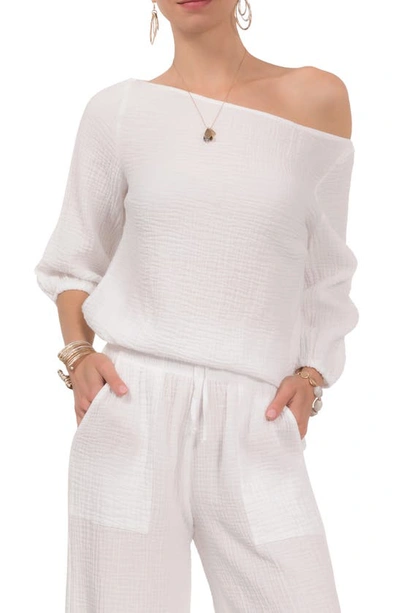 Shop Everyday Ritual Penny Gauze Lounge Top In White