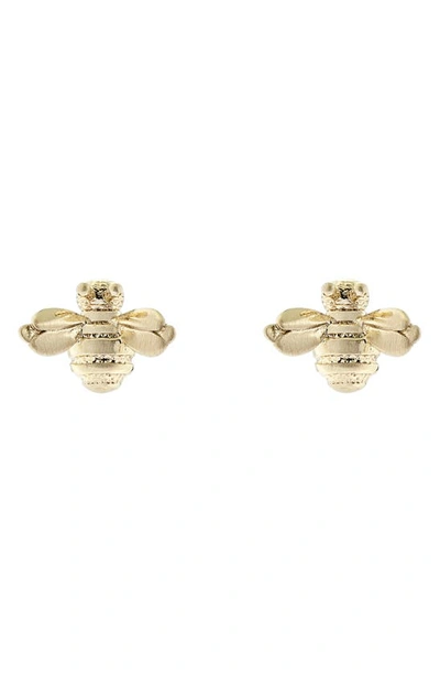 Shop Ted Baker Beelii Bee Stud Earrings In Brushed Gold Tone