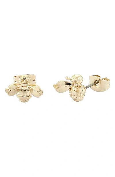 Shop Ted Baker Beelii Bee Stud Earrings In Brushed Gold Tone