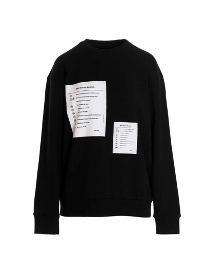 Shop Mm6 Maison Margiela Logo Patch Crewneck Sweatshirt In Black