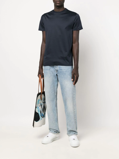 Modes Garments Shortsleeved Cotton T-shirt In Blue