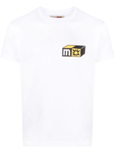 Shop Modes Garments Graphic-print Cotton T-shirt In White