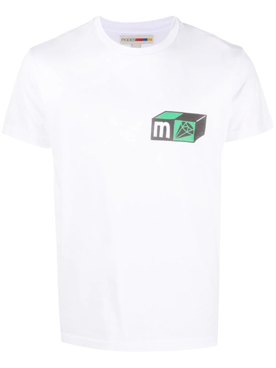 Shop Modes Garments Graphic-print Cotton T-shirt In White