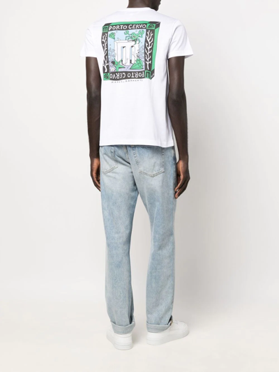Shop Modes Garments Graphic-print Cotton T-shirt In White