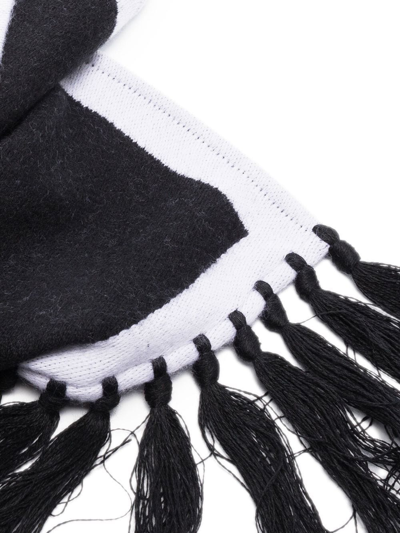 Shop Palm Angels Logo-knit Oversized Scarf In Black