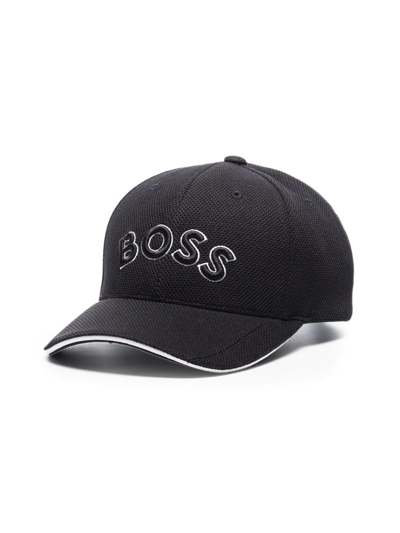 Shop Hugo Boss Embroidered-logo Cap In Black