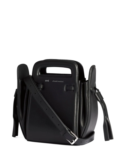 Shop Ami Alexandre Mattiussi Accordéon Leather Bucket Bag In 1