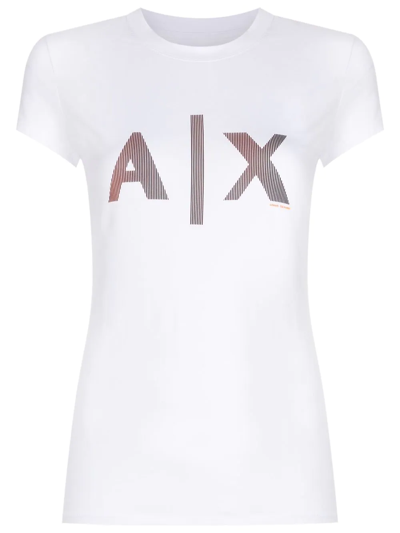 Armani Exchange Logo-print Cotton T-shirt In White | ModeSens