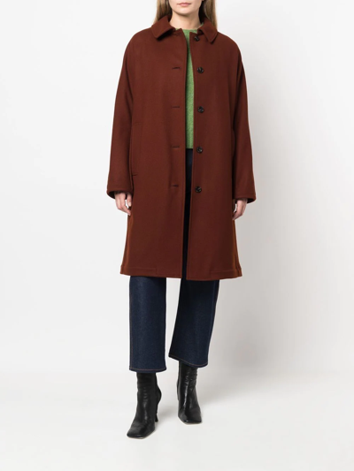Shop Mackintosh Fairlie Wool Coat In Brown