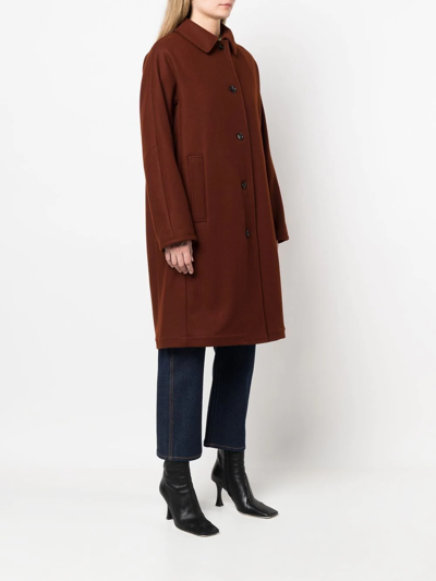 Shop Mackintosh Fairlie Wool Coat In Brown