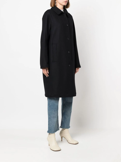 Shop Mackintosh Fairlie Wool Coat In Black