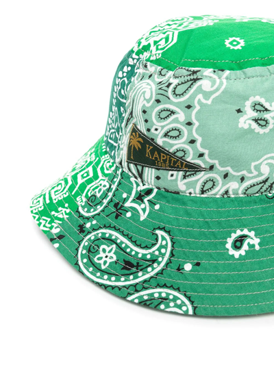 Shop Kapital Paisley-print Bucket Hat In Grün