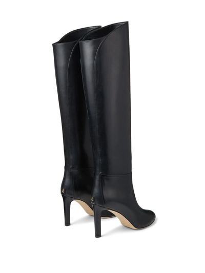 Jimmy Choo Alizze 85 Leather Knee-high Boots In Black