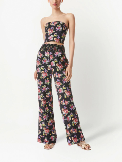 Shop Alice And Olivia Willis Pajama-style Trousers In Black
