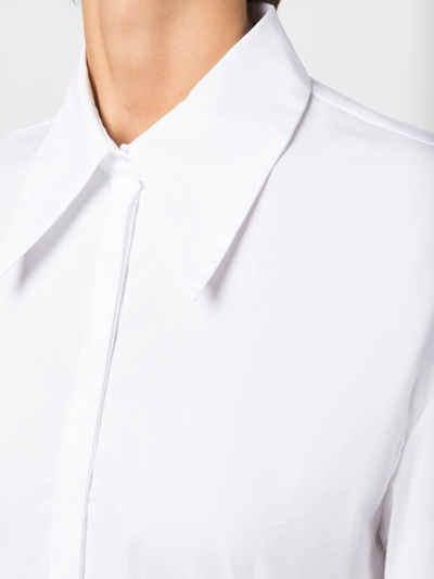 Shop Fabiana Filippi Long-sleeve Bead-detail Shirt In White