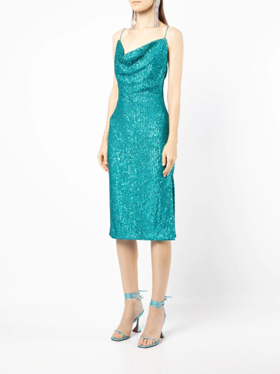 Shop Rebecca Vallance Missing Hours Sequin Midi Dress In Blue