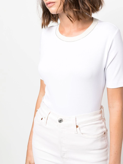 Fabiana Filippi Glitter-trim Knitted Top In White
