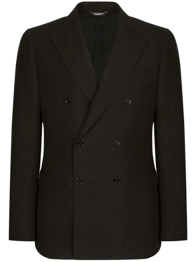 Shop Dolce & Gabbana Taormina-cut Double-breasted Suit In Black