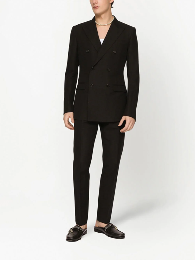 Shop Dolce & Gabbana Taormina-cut Double-breasted Suit In Black