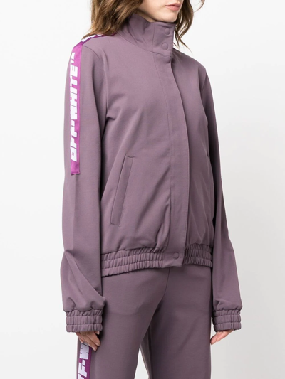 Shop Off-white Athletic Logo Band Track Jacket In Purple