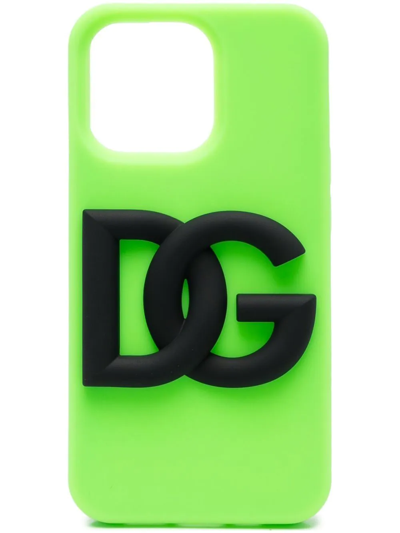 Shop Dolce & Gabbana Raised-logo Iphone 13 Pro Max Cover In Green