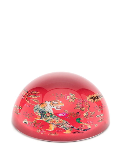 Shop Etro Home Tiger-print Paper Weight In Rot