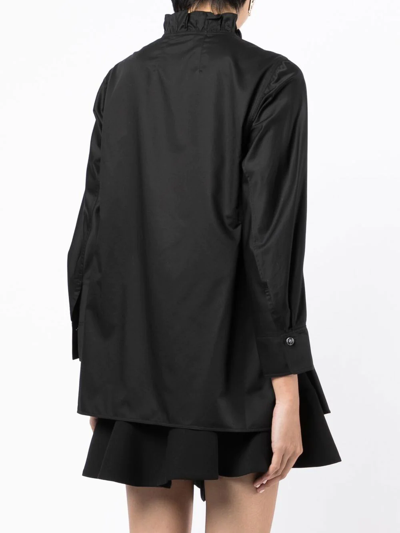 Shop Shiatzy Chen Lace-collar Detail Shirt In Black