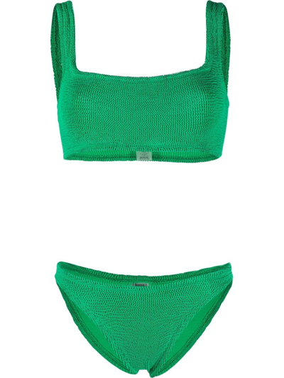 Shop Hunza G Xandra Crinkled Bikini Set In Green