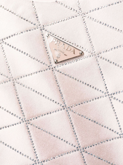 Prada Rhinestone Triangle Pattern Dress In Pink