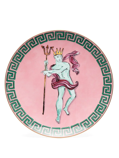 Shop Ginori 1735 Neptune Print Plate In Pink