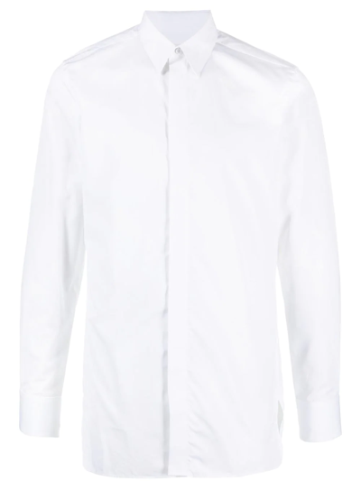 Shop Givenchy 4g-embroidered Cotton Shirt In White