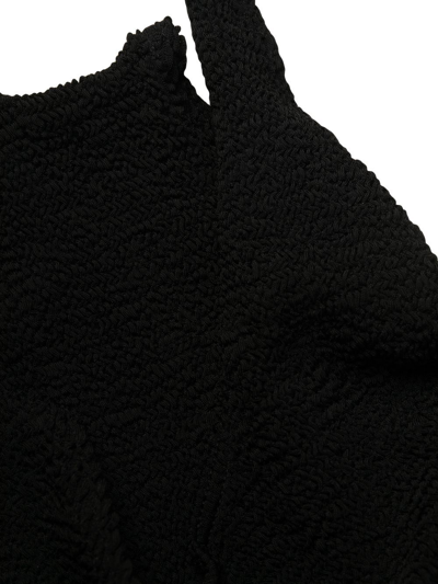 Shop Bondeye Seersucker Scoop-back Swimsuit In Black