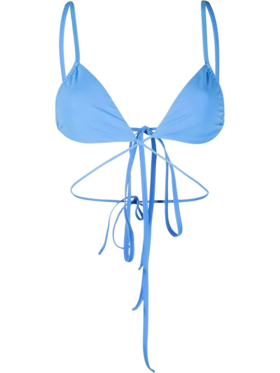Shop Christopher Esber Wrap Around Bikini Top In Blue