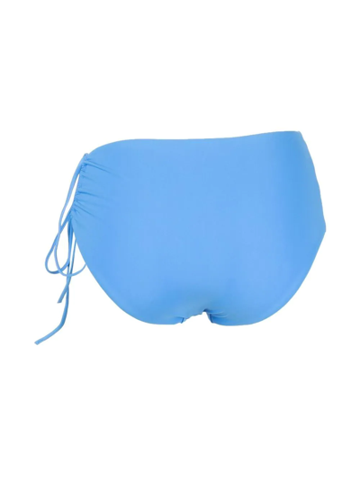 Shop Christopher Esber Drawstring Draped Bikini Bottoms In Blue