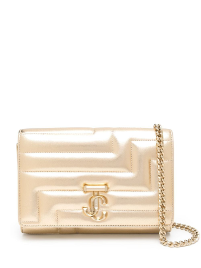 Shop Jimmy Choo Avenue Quilted Clutch In Gold