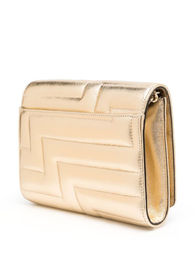 Shop Jimmy Choo Avenue Quilted Clutch In Gold