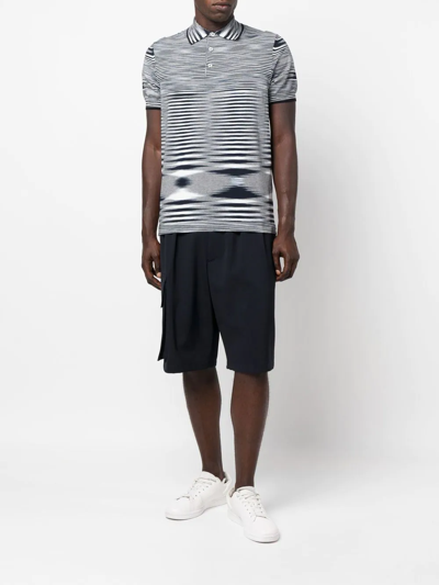 Shop Missoni Marl-knit Polo Shirt In Weiss