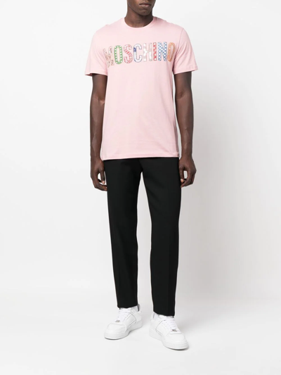 Shop Moschino Logo-print T-shirt In Rosa
