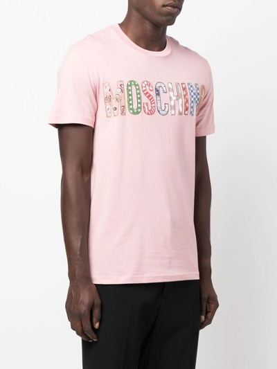 Shop Moschino Logo-print T-shirt In Rosa