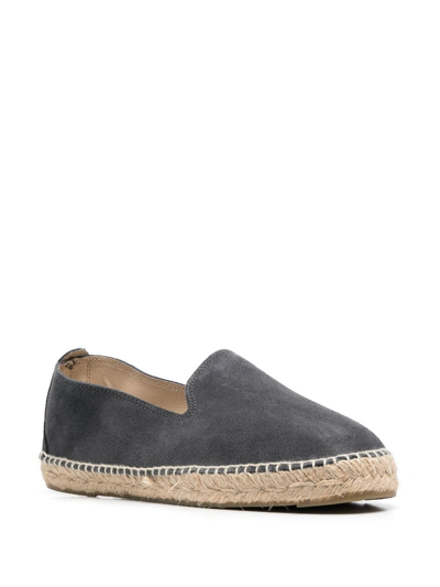 Manebi Braided-raffia Sole Espadrilles In Grey